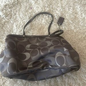 Gently used dark gray coach bag